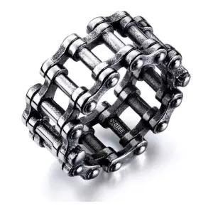 Rockyu 반지 남성 16호 티타늄 블랙 자전거 체인 키헤이 링 심플 패션 앤티크풍