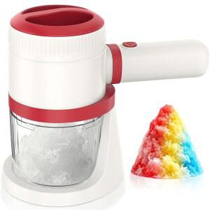 LucGee 전기 스노우 콘 빙수 기계, 스테인리스 스틸 칼날이 장착된 스 면도기 슬러시 홈메이드 빙수, 콘, 슬러시를 위한 간편한 세척 가능한 휴대용 기계