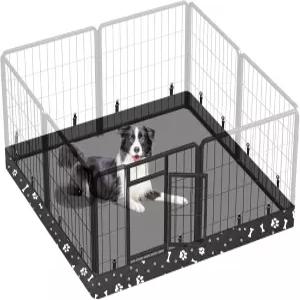 도그 플레이펜 사각 바닥 패드는 48인치 8패널 금속 운동 애완동물 크레이트 패드 강아지 탄력 있는 버클
