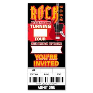 VAHATAN 록스타 생일 파티 초대장 20팩 티켓 봉투 카드