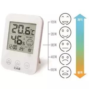 카스)온습도계스마일아이콘(화이트)T004 생활용품 측정용품 온습도계 온도계 습도계