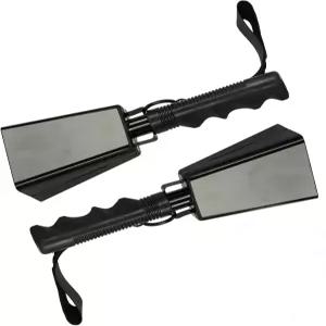 스포츠 이벤트 축구 경기 파티 농장 악기(블랙)를 위한 손목 스트랩이 달린 9인치 카우벨 스틸 소음 제작자