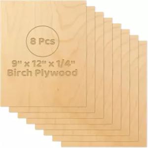 MUXHEL 8개 발트 자작나무 합판 시트 9 x 12 1 /4 보드 절단 각인 목재 소각 공예품 제작을 위한 6mm
