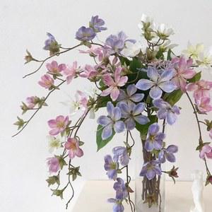 80cm 3D 인쇄 재스민 포도 나무 인공 꽃 거실 웨딩 장식 매달려 벽 가짜 창