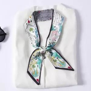 프린트 양면 슬림 스카프 미니 끈 WFHOX9Y