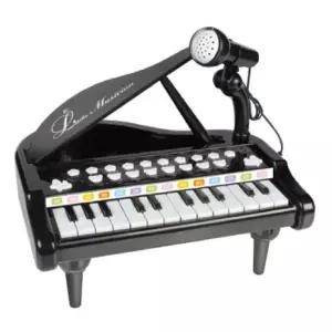 큐티 24건반 8개 타악기 4가지 악기연주 마이크 장착 피아노 악기완구_블랙