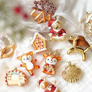 크리스마스 분위기 풍선 개 작은 펜던트 트리 눈송이 집 장식 액세서리 화환