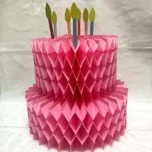 고품질 만들기용 종이케이크 핑크 케익 학교 분홍 페이퍼 (WFJ46FG)