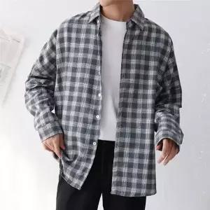 남녀공용 남자 데일리 솔리드 빅사이즈 체크셔츠 (WFJ426L)
