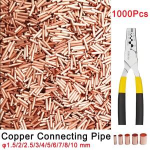 [호환품]1000Pcs 구리 튜브 압착 단자 빨간색 소재 와이어 도킹 GT 연결 파이프 터미널 펜치 조인트