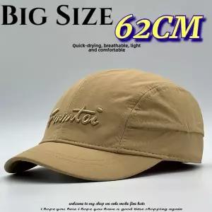 큰 크기 62cm 숏 가장자리 빠른 건조 야구 모자 수 놓은 편지 태양 남자 야외 낚시 스냅 백