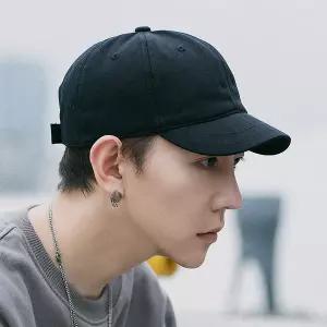 힙합 레트로 숏 챙 야구 모자 남자 남성 면화 조정 가능한 정점 캐주얼 스냅 백 아빠 트럭 streetwear