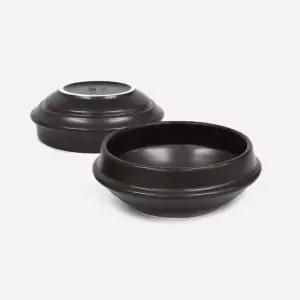 업소용 홍익 강오모가리 내열 뚝배기 다크브라운 전자렌지가능