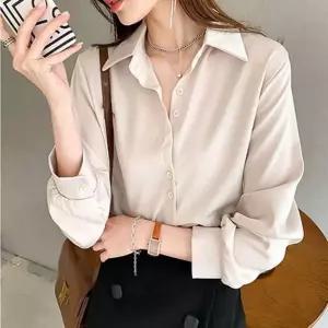 고품질 오버핏 레이스 여성셔츠코디 여성남방 쉬폰블라우스 (WFJPO3L)