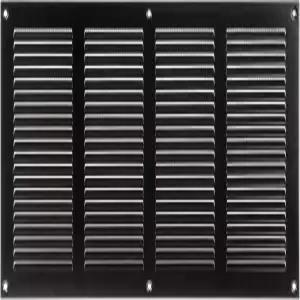 HVAC OV 16인치 x 8인치(외장) - 블랙 메탈 에어 커버 그릴 벽 천장 레지스터 및 내장형 외벽 통풍구 메쉬