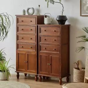 에멜라 빈티지 엔틱서랍장 5단 침실 화이트 서랍