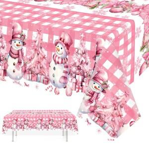 크리스마스 눈사람 식탁보 메리 Chirstmas 장식 홈 2025 겨울 눈송이 테이블 천으로 새해