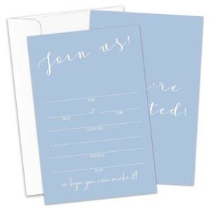 라모초 25 모든 미니멀리즘 초대장 파란색 생일 파티 결혼 봉투로 빈칸 채우기 /RC 04