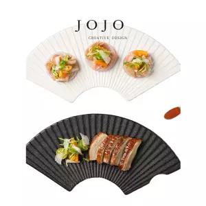 도자기 접시 일본풍 부채형 테이블 플레이트 디자인