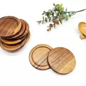 고급 티코스터 호두나무 찻잔 받침대 1p (WFJPVAU)