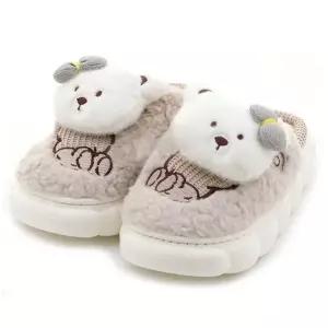 택1 실내화 거실화 털실내화 그레이 푸들 (WFJQWUV)