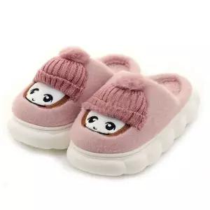 실내화 거실화 핑크 털실내화 모자인형 택1 (WFJQWUS)