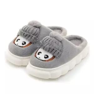 택1 실내화 모자인형 털실내화 그레이 거실화 (WFJQWUR)