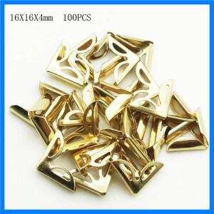 100 개/몫 16X16X4mm 사진 앨범 메뉴 폴더에 대 한 골드 금속 책 코너 DIY Scrapbooking 장식 코너 프로텍