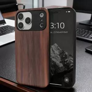 아이폰 호환 17 16 15 14 13 12 프로 맥스 에어 미니 플러스 북미산 월넛 우드 커버 레트로 럭셔리 케이스