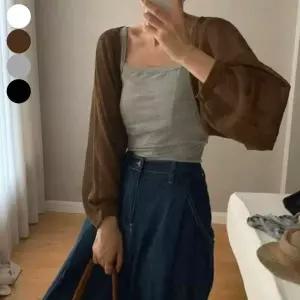 여성 간절기 볼레로 얇은 여름 가디건 시스루 크롭