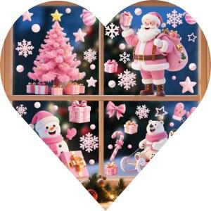 크리스마스 창문 스티커 산타 눈사람 순록 메리 유리 겨울 원더랜드 데칼