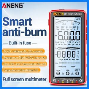 ANENG 681 충전식 디지털 전문 멀티미터 비접촉 전압 테스터 AC/DC 전압 측정기 LCD 화면 전류 테스터