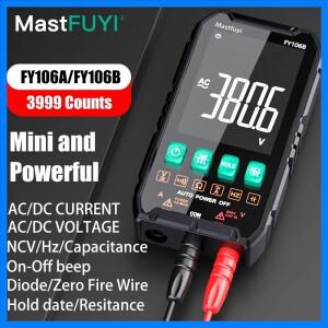 MASTFUYI 미니 디지털 멀티미터 스마트 전기 테스터 DC AC 전압 커패시턴스 Ohm Hz NCV 전문 멀티테스터