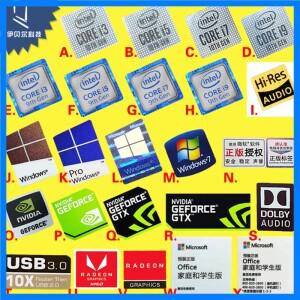 DIY 스티커 원래 9 및 10 세대 Cpu 10 i3 i5 i7 i9는 작은 금 라벨 노트북 장식을 고용합니다