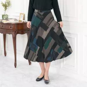 엄마옷 패턴 플리츠 주름 스커트 1GHJ23932 중년여성 마담 60 70대  빅사이즈 할머니