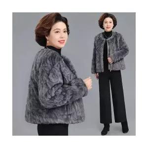 여자가죽자켓 겨울옷 밍크털라이크 밍크코트 가을 겨울 일체형 코트 ible4