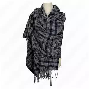 겨울 고급 선물 롱 체크 스카프 머플러 커플 울 캐시미어 숏 니트 목도리 여성 유럽과
