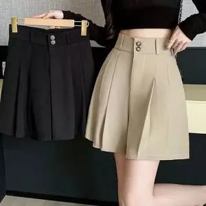 하이웨스트 플리츠 치마바지 여성 A라인 미니 스커트 (WFK61QR)