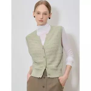 [리스트]버튼 디테일 코튼 브이넥 니트 베스트 택가격 158000원 _P414211585