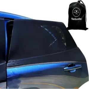 자동차 후면 창문 선쉐이드-2 팩 스크린 캠핑 여행 통기성 부드러운 나일론 양말 이중층 프라이버시 보호