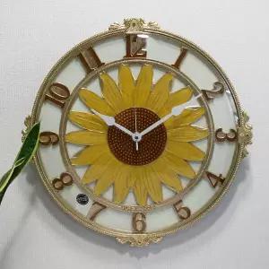 무소음 대형 해바라기 금도금 주물 벽시계 HCA-613G
