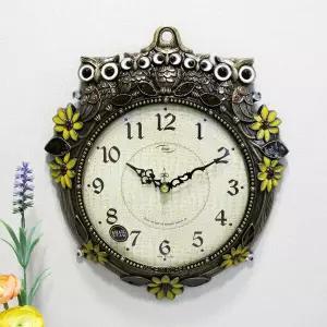 무소음 썬리치 가족부엉이 신주도금 주물 벽시계 HCA-637G