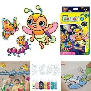 아모스 글라스데코 (3호) 야광 물감 데코펜 스티커 만들기 꾸미기놀이 미술 색칠 장식용