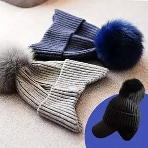 방울 폭스 비니 귀도리 겨울 방한 모자 골프 스포츠 (WFJ68BU)