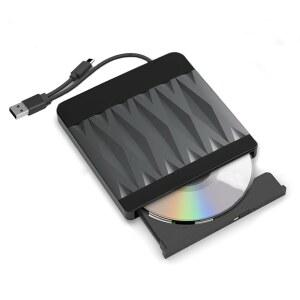 노트북용 Gingo 외장 CD/DVD 드라이브 USB 3.0 CD ROM 버너 슬림 휴대용 리더 DVD 플레이어 라이터 광학 디스크 드라이브, 노트북 데스크탑 PC Windows 11 / 10 8 7 Linux OS Mac과 호환