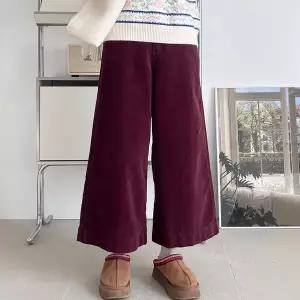 [하프클럽/]여자 나팔 골덴팬츠 와이드핏 백밴딩 바지