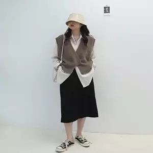 레이어드 패셔너블 3컬러 스타일업 베스트 니트 (KYR-WFGYQ2D)