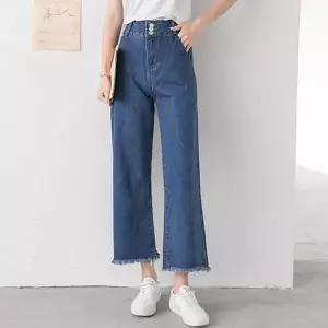 [하프클럽/]와이드핏 데일리 통바지 쓰리버튼 여자 캐주얼 청바지