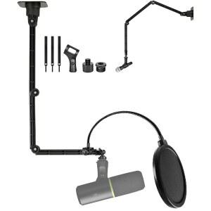[미국배송] 천장/벽 마이크 마운트 홀더 스탠드는 슈어 SM58 MV7X SM7DB MV6 PGA48 MV7+ SM57 SM4 마이크와 호환됩니다