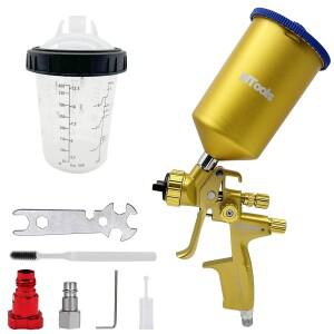 1.3MM HVLP 스프레이 건 바니시 또는 프라이머 페인트 에어 400cc 믹스 컵 추가 자동차 용 600CC 금속 탱